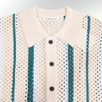 STRIPE KINT S/S SUMMER CARDIGAN #PINK [23AW-FS-SPOT-01/FS1344]