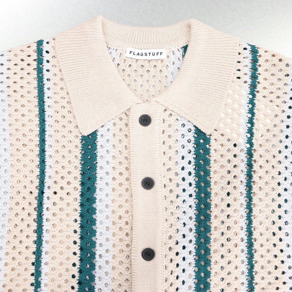 STRIPE KINT S/S SUMMER CARDIGAN #PINK [23AW-FS-SPOT-01/FS1344]