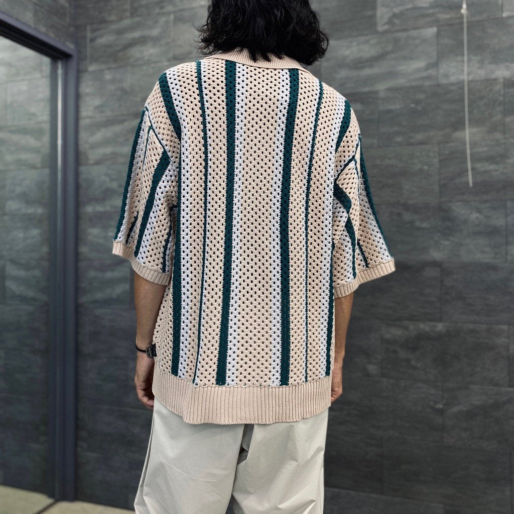 STRIPE KINT S/S SUMMER CARDIGAN #PINK [23AW-FS-SPOT-01/FS1344]