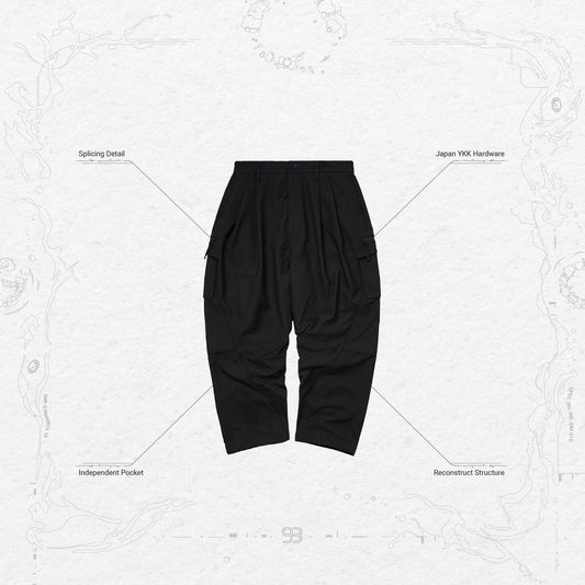 P-4S 「Lightshell」 3D Torqued Pants #BLACK [GOOPI-23SS-JUN-01]