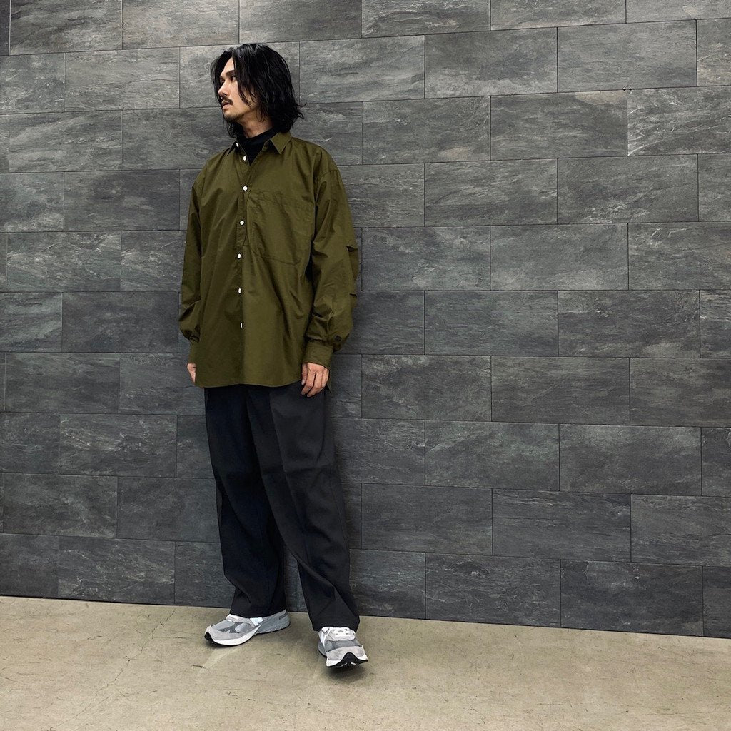 科技感常規領襯衫 L/S #MILITARY OLIVE [BE-87023W]