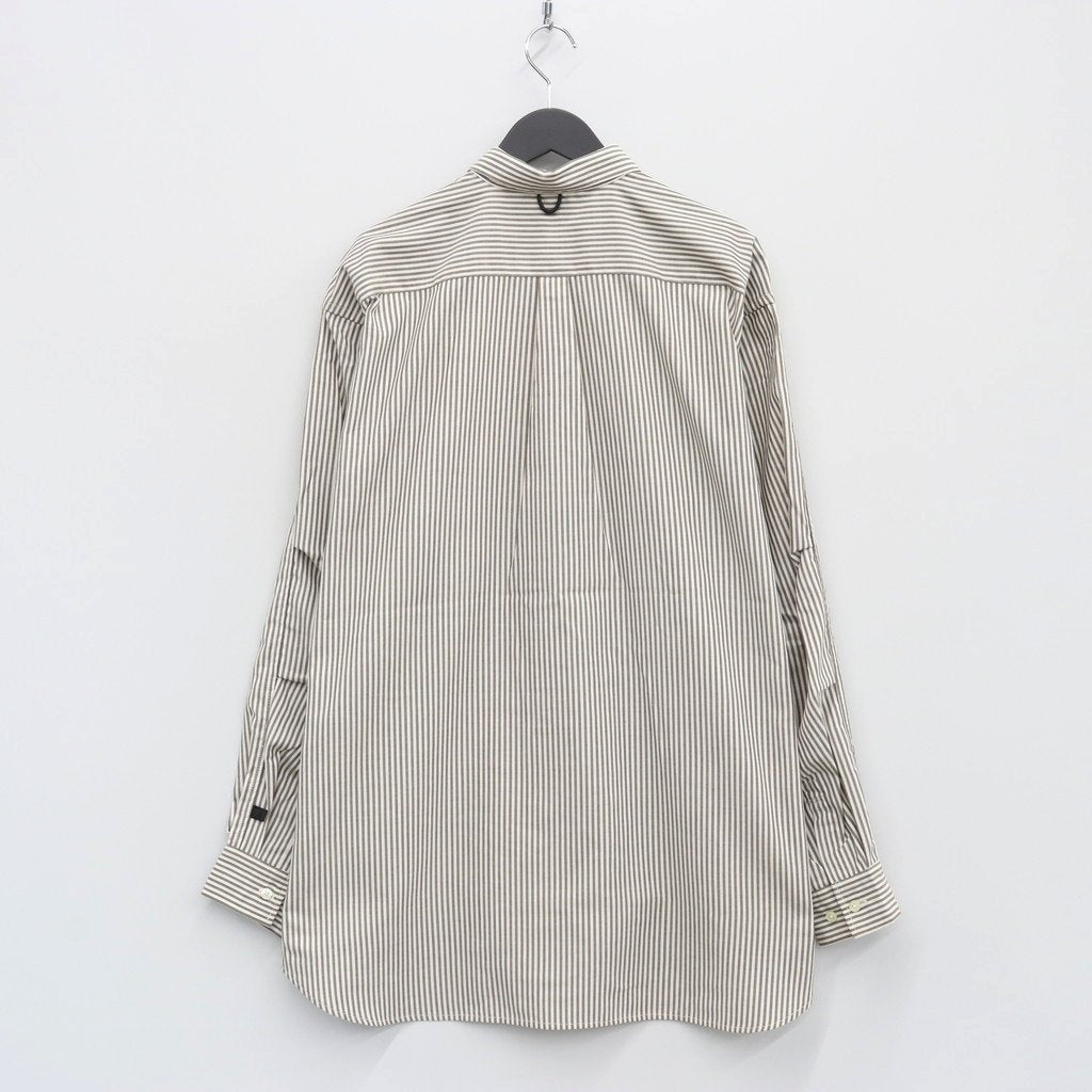 長袖條紋科技扣衫 #MILITARY OLIVE [BE-84023W]