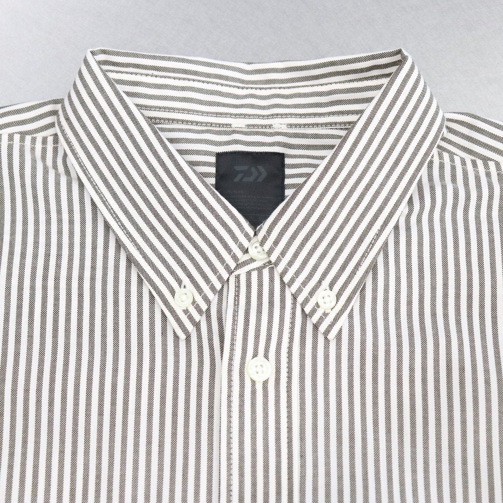 TECH BUTTON DOWN SHIRTS L/S STRIPE #MILITARY OLIVE [BE-84023W