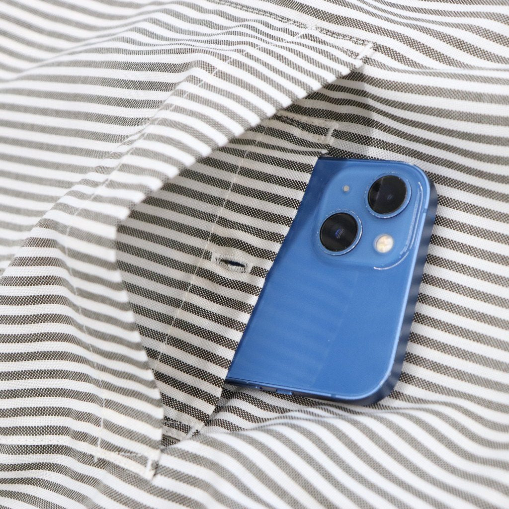 長袖條紋科技扣衫 #MILITARY OLIVE [BE-84023W]