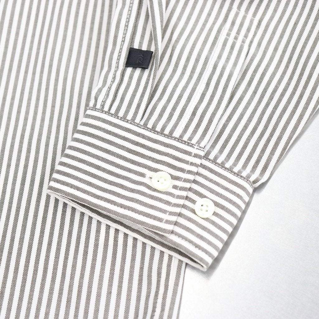 長袖條紋科技扣衫 #MILITARY OLIVE [BE-84023W]