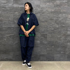 FURROW BALLOON PANTS #BLUE PLAID [SU23-B02]