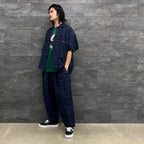 FURROW BALLOON PANTS #BLUE PLAID [SU23-B02]