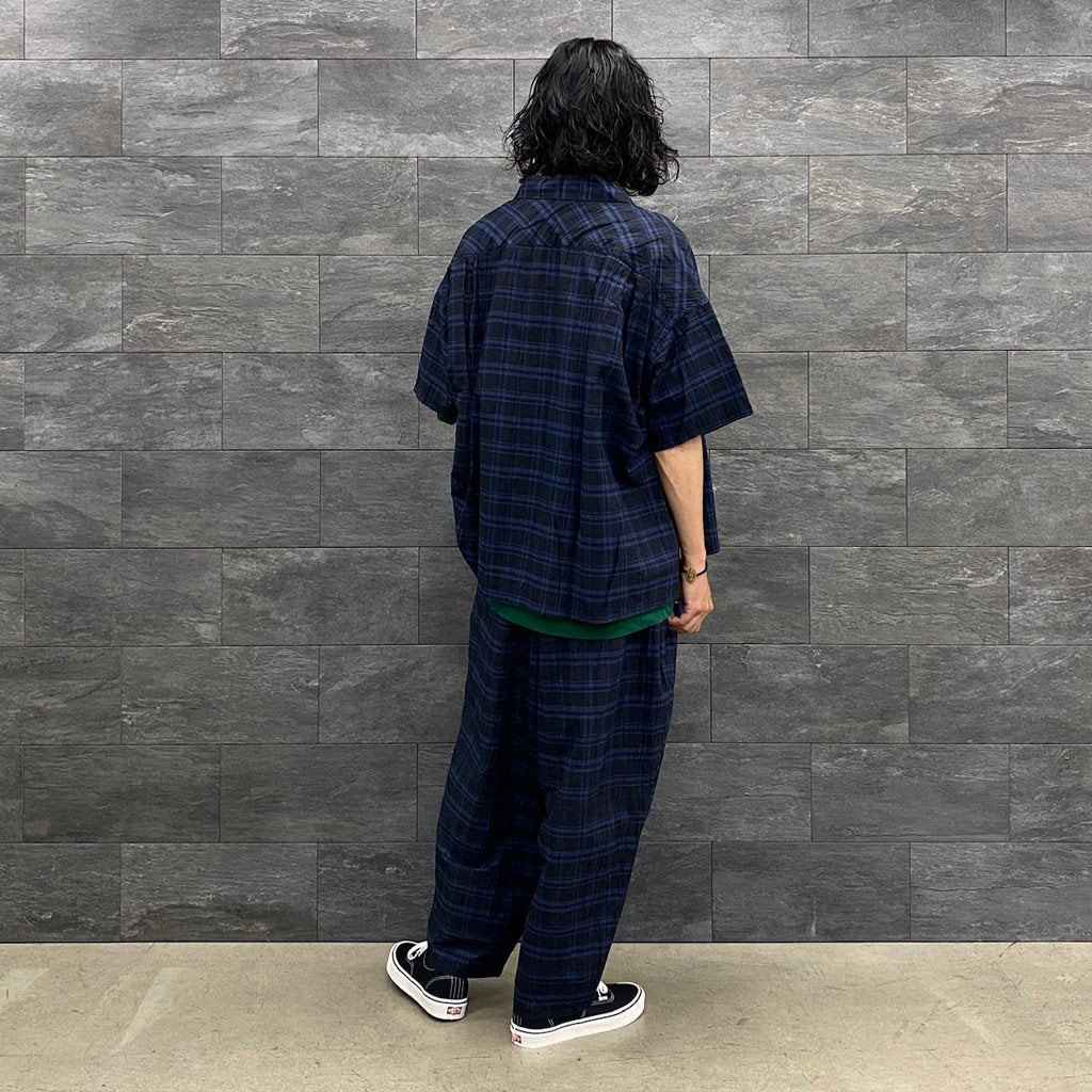 FURROW BALLOON PANTS #BLUE PLAID [SU23-B02]