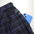 FURROW BALLOON PANTS #BLUE PLAID [SU23-B02]