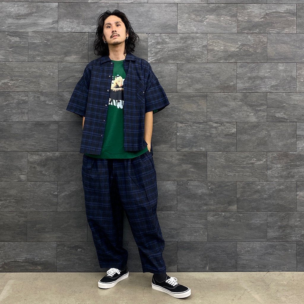 FURROW BALLOON PANTS #BLUE PLAID [SU23-B02] _ TIGHTBOOTH 