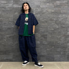 FURROW BALLOON PANTS #BLUE PLAID [SU23-B02]
