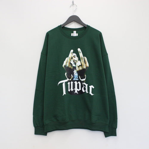 TUPAC | CREW NECK SWEAT SHIRT #GREEN [TUPAC-WM-SS04] - cocorozashi 