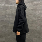 科技感衛衣連帽派克大衣 #黑色 [BE-53023W]