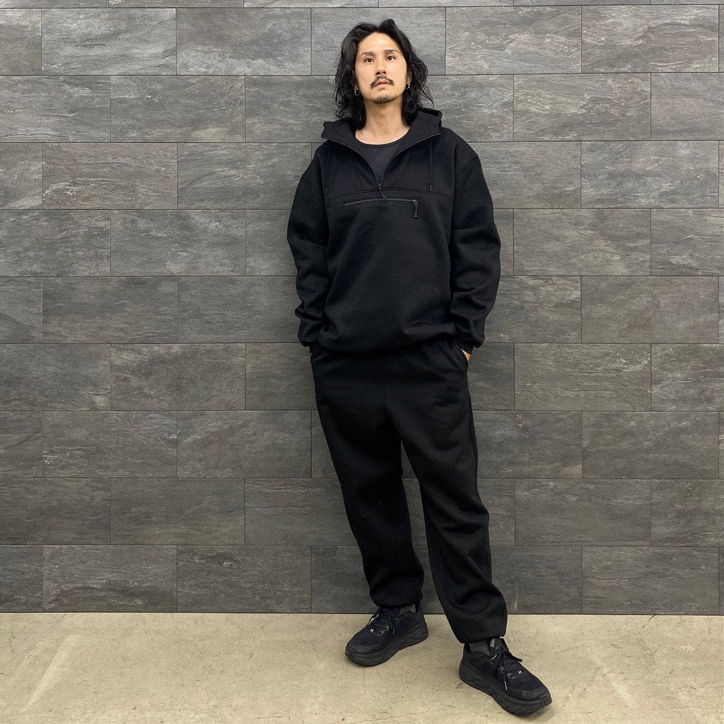 科技感衛衣連帽派克大衣 #黑色 [BE-53023W]