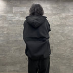 科技感衛衣連帽派克大衣 #黑色 [BE-53023W]