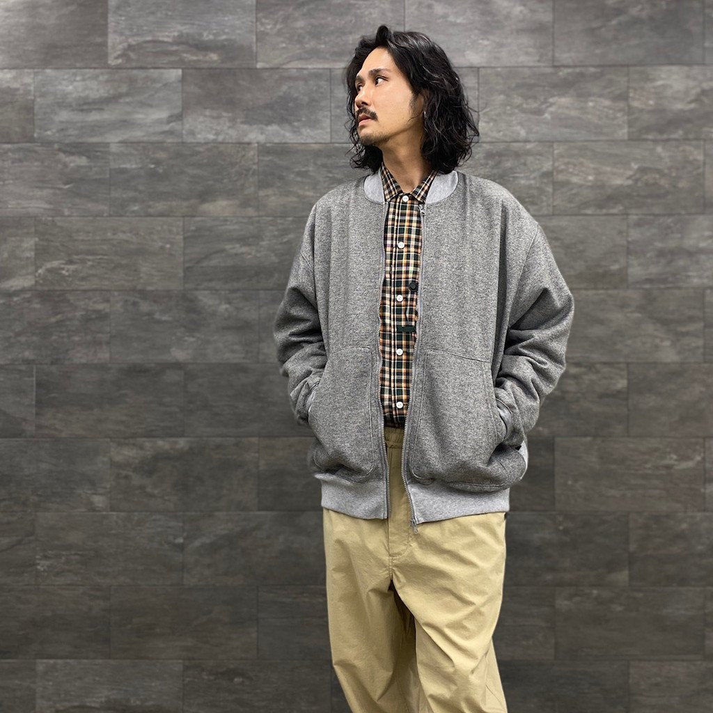 TECH SWEAT CARDIGAN #SALT PEPPER [BE-54023W]