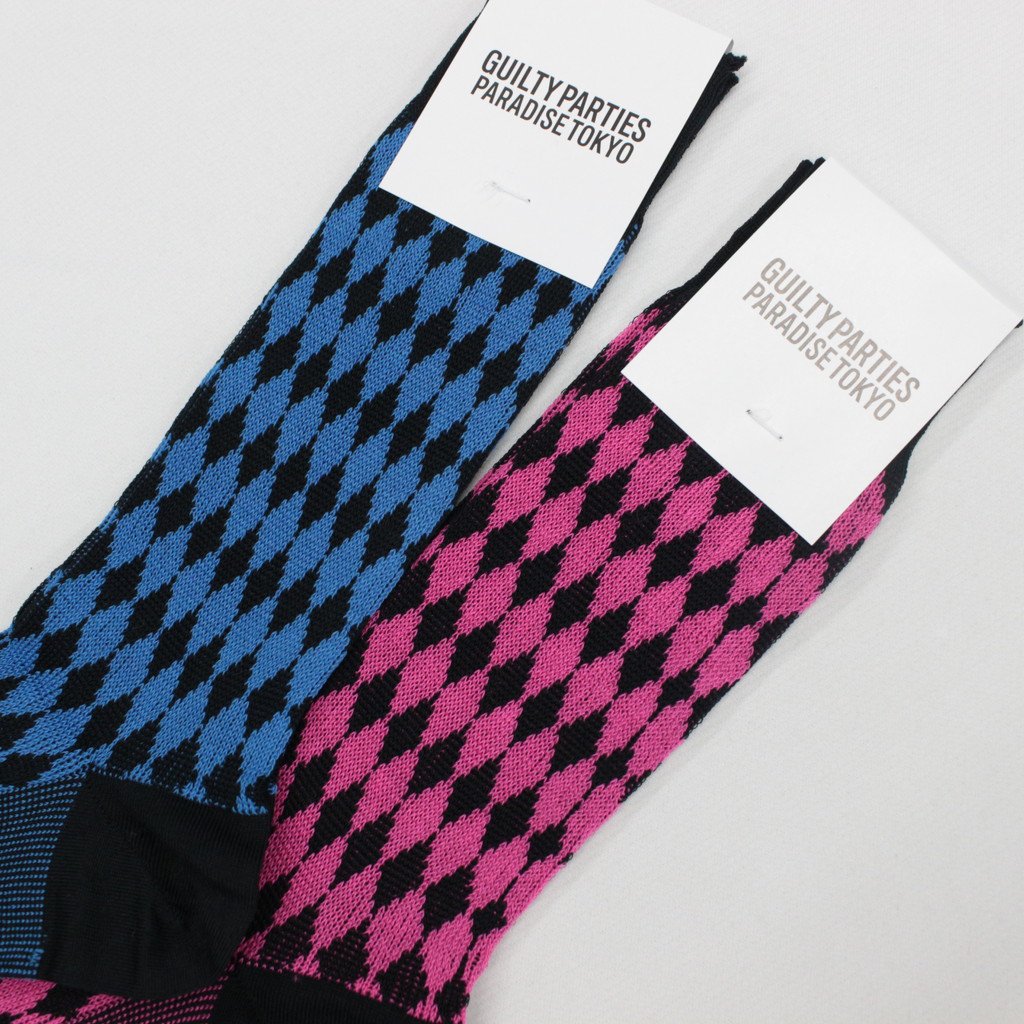 DIAMOND JACQUARD SOCKS #BLUE [WMGP-SO01] _ WACKO MARIA