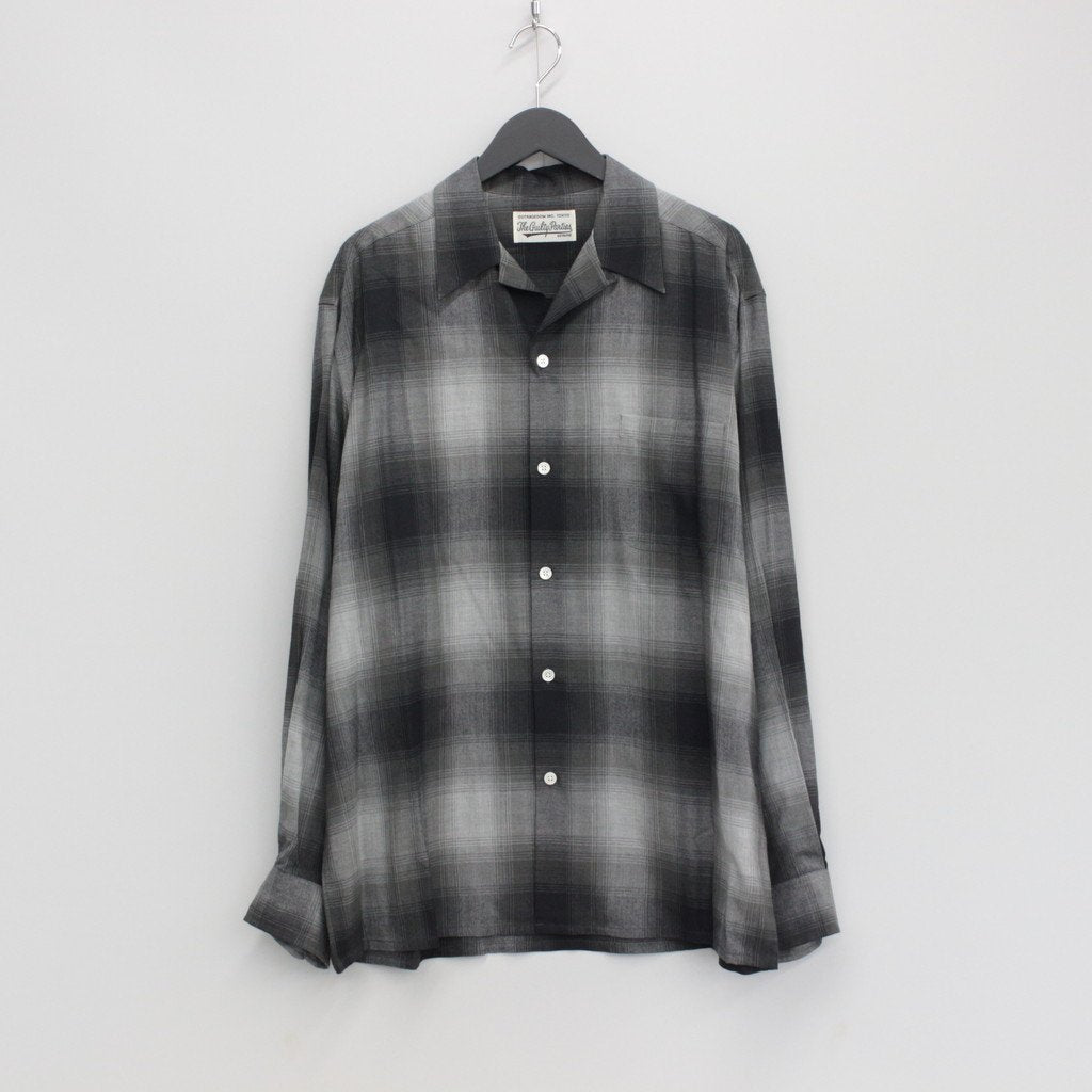 OMBRE CHECK OPEN COLLAR SHIRT L/S #GRAY [23FWE-WMS-OC01]