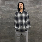 OMBRE CHECK OPEN COLLAR SHIRT L/S #GRAY [23FWE-WMS-OC01]