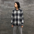 OMBRE CHECK OPEN COLLAR SHIRT L/S #GRAY [23FWE-WMS-OC01]