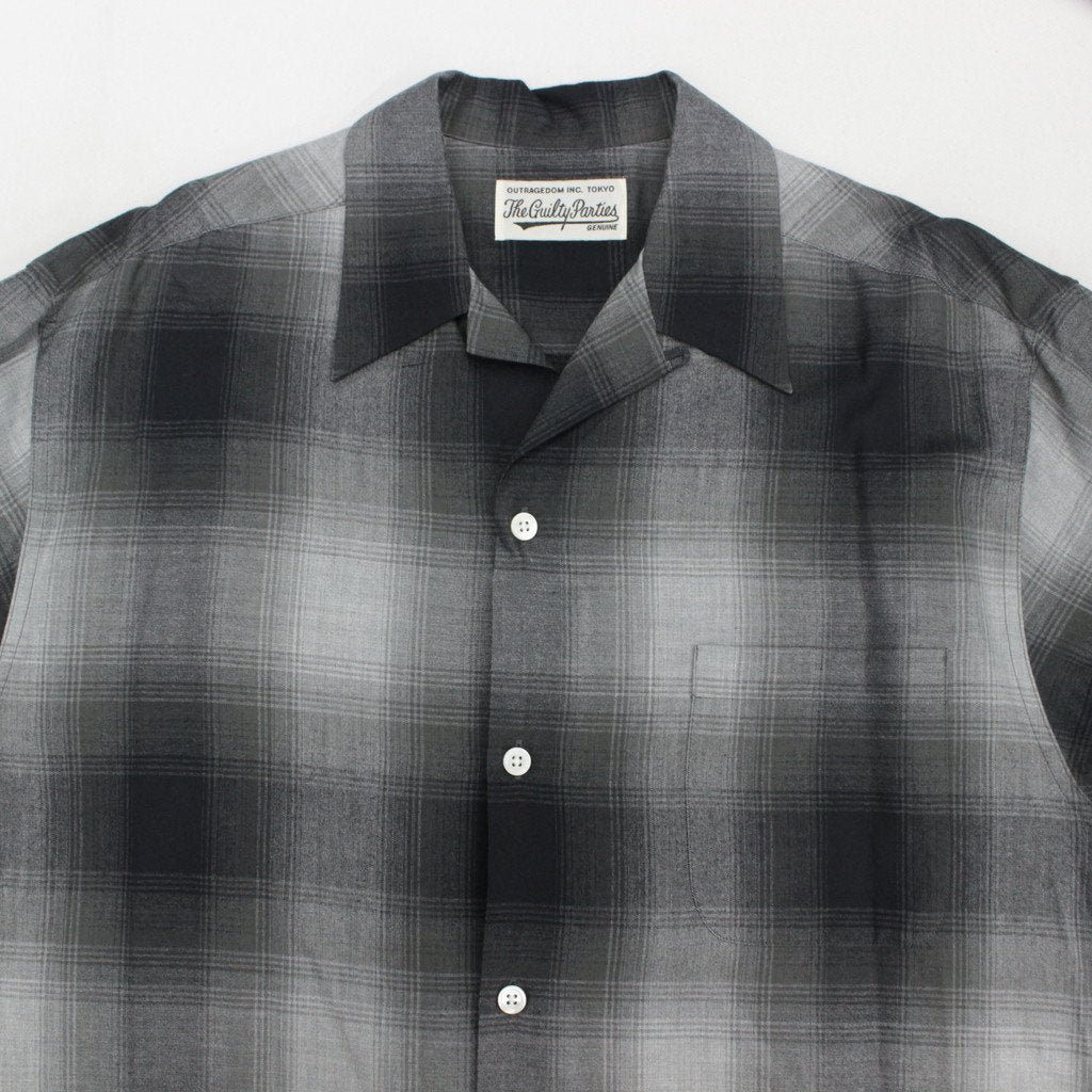 OMBRE CHECK OPEN COLLAR SHIRT L/S #GRAY [23FWE-WMS-OC01]