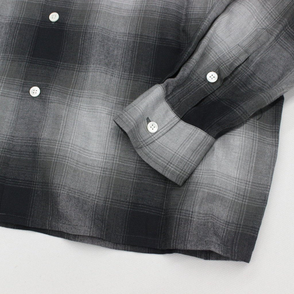 OMBRE CHECK OPEN COLLAR SHIRT L/S #GRAY [23FWE-WMS-OC01]