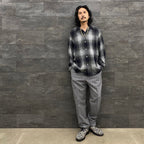 OMBRE CHECK OPEN COLLAR SHIRT L/S #GRAY [23FWE-WMS-OC01]