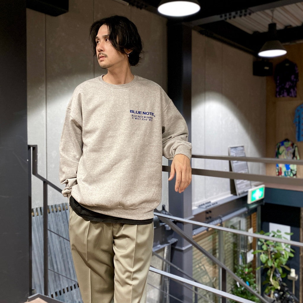 BLUE NOTE | CREW NECK SWEAT SHIRT -TYPE 1- #GRAY [BLUENOTE-WM-SS05]