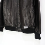 LEATHER VARSITY JACKET -A- -TYPE 2- #BLACK [23FW-WMO-BL03]