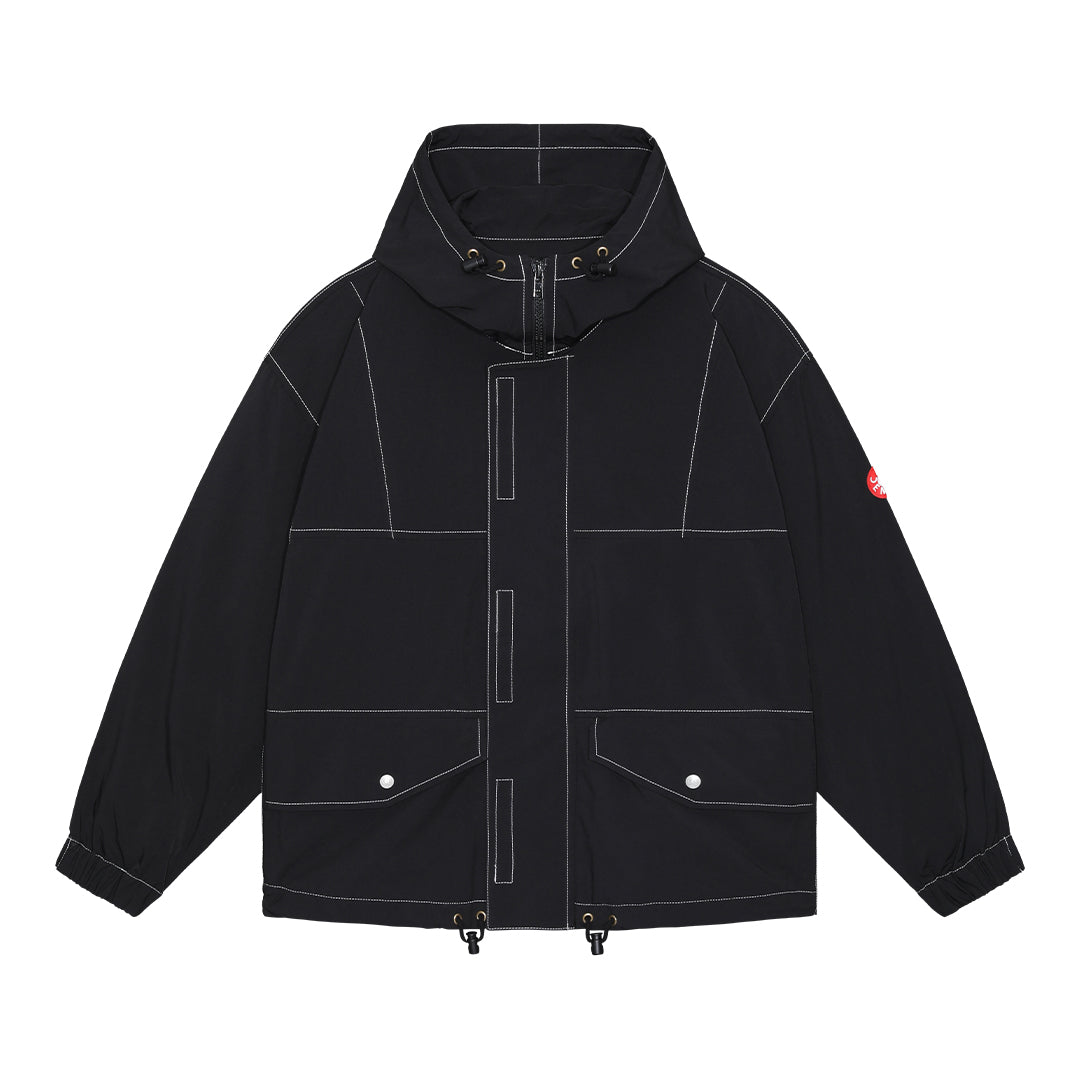 CONTRAST STITCH HOOD ZIP JACKET #BLACK [CES24JK07]