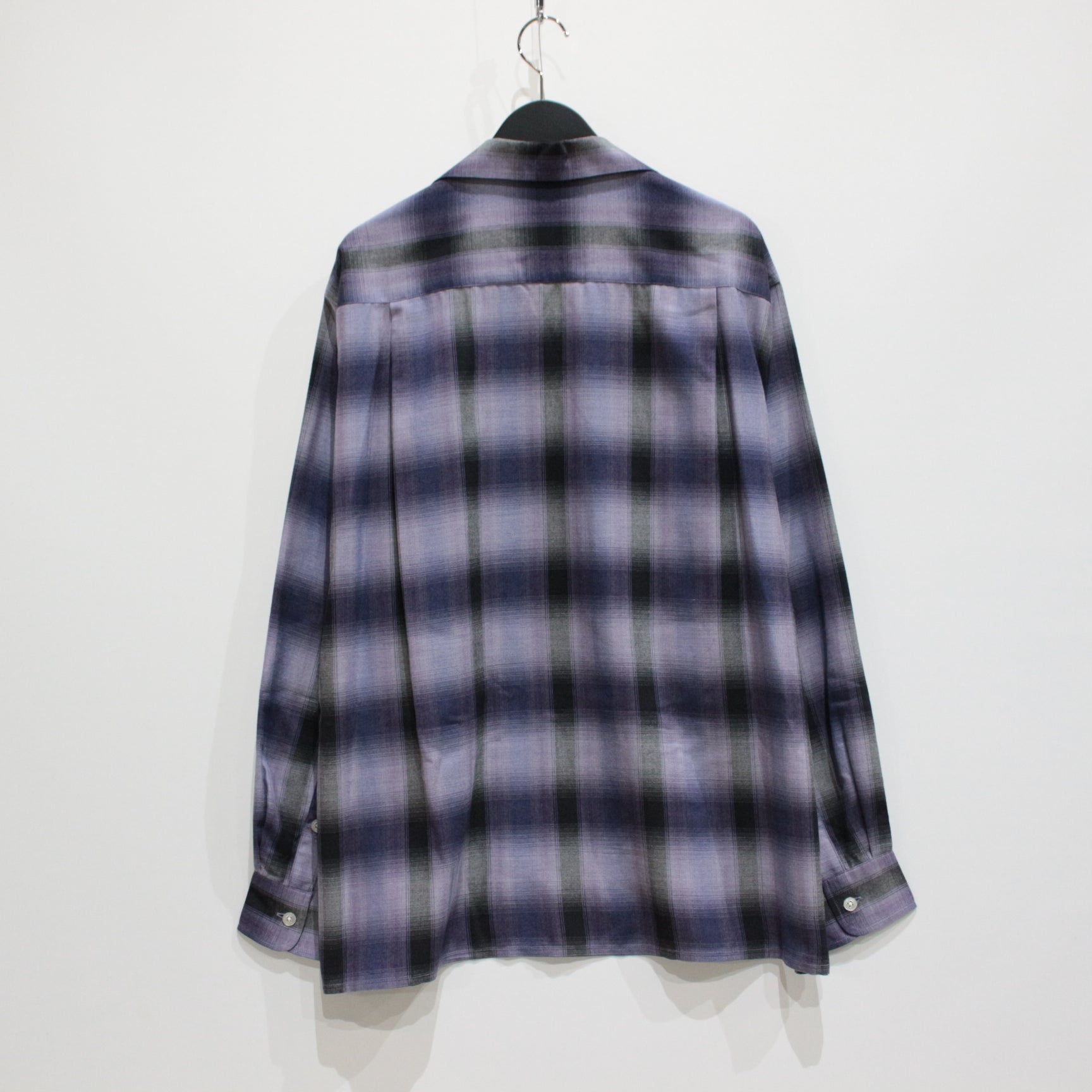 OMBRE CHECK OPEN COLLAR SHIRT L/S -TYPE 4- #PURPLE [23FW-WMS-OC04]