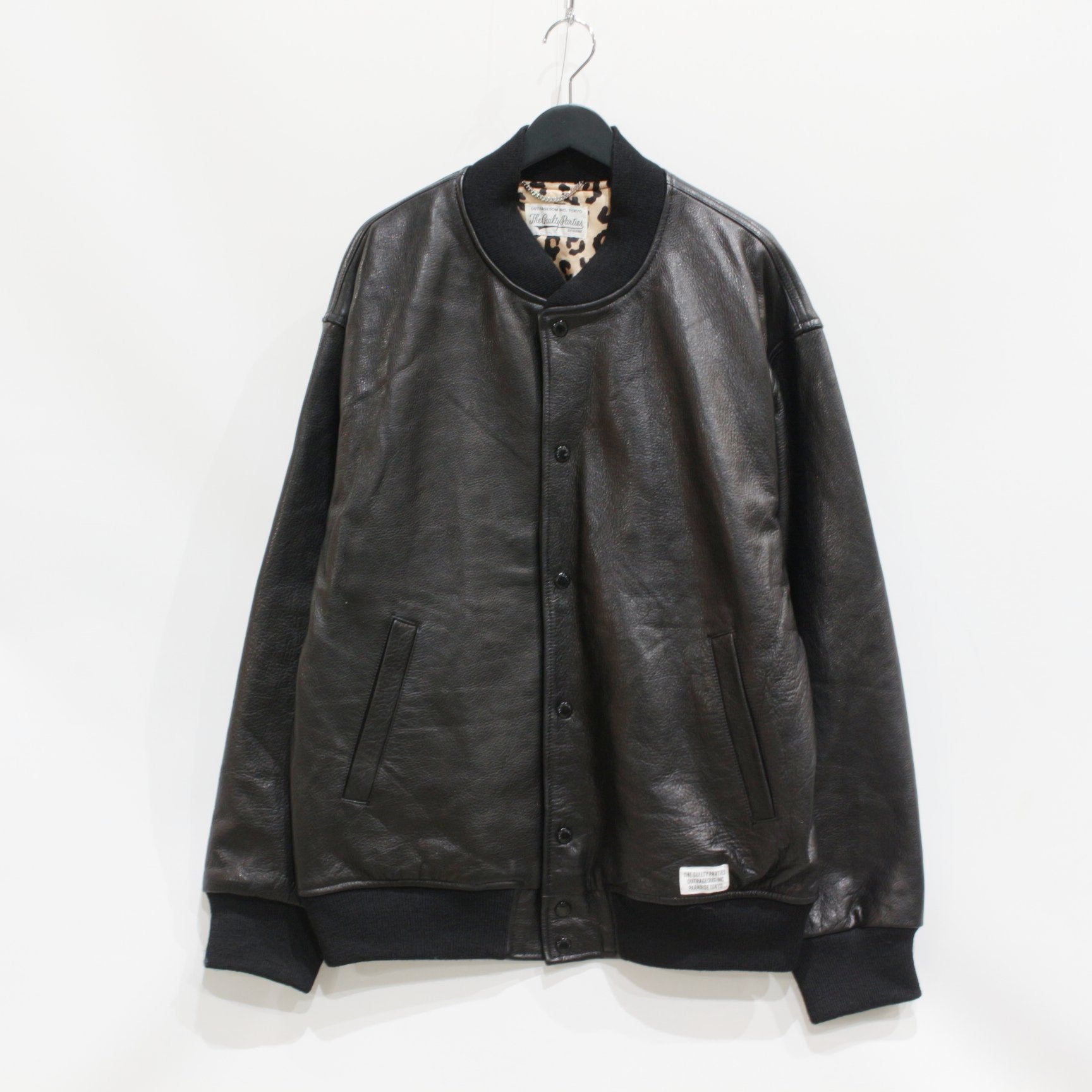 LEATHER VARSITY JACKET -A- -TYPE 2- #BLACK [23FW-WMO-BL03]