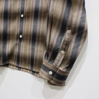 OMBRE CHECK OPEN COLLAR SHIRT L/S -TYPE 4- #BROWN [23FW-WMS-OC04]