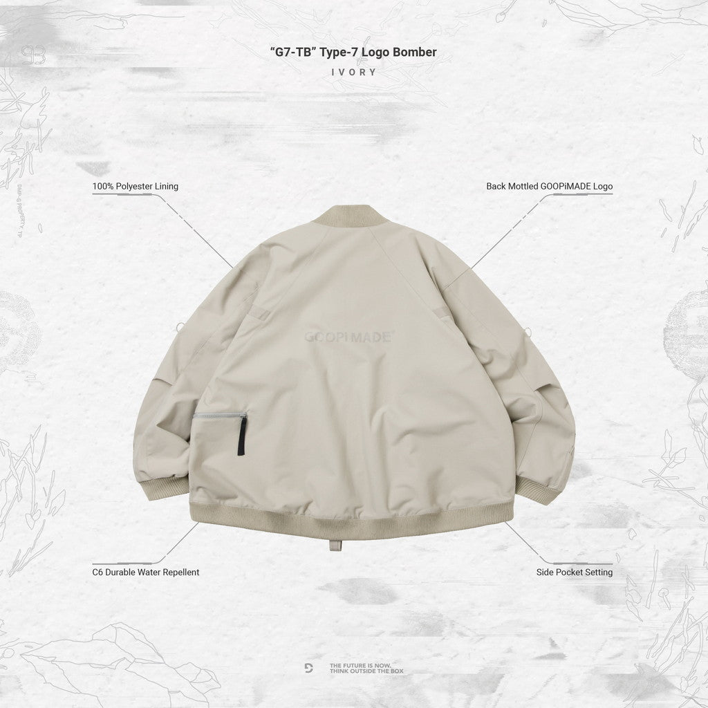 「G7-TB」 Type-7 Logo Bomber #IVORY [GOOPI-23AW-NOV-02]