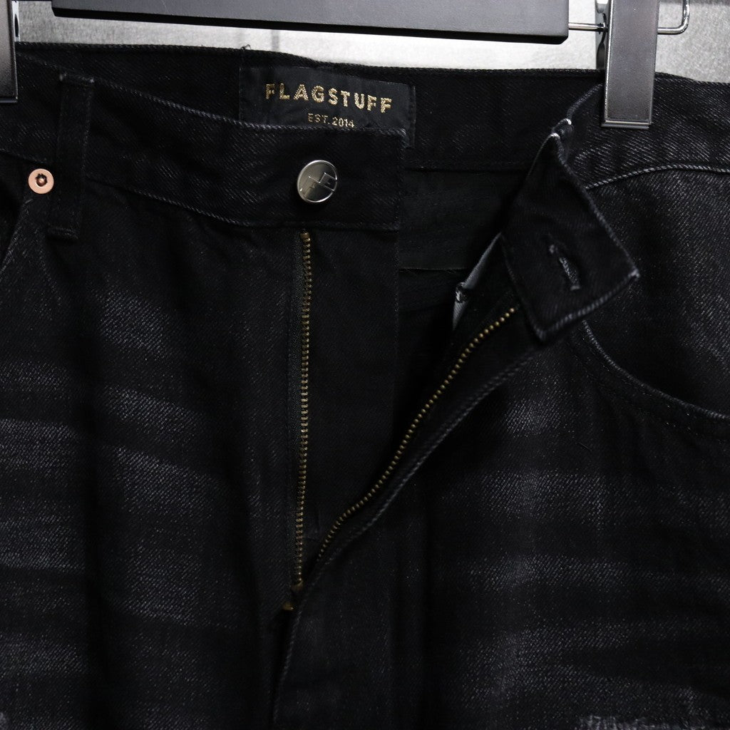 BORO 吊帶牛仔褲 #黑色 [24SS-FS-04 / FS1403]