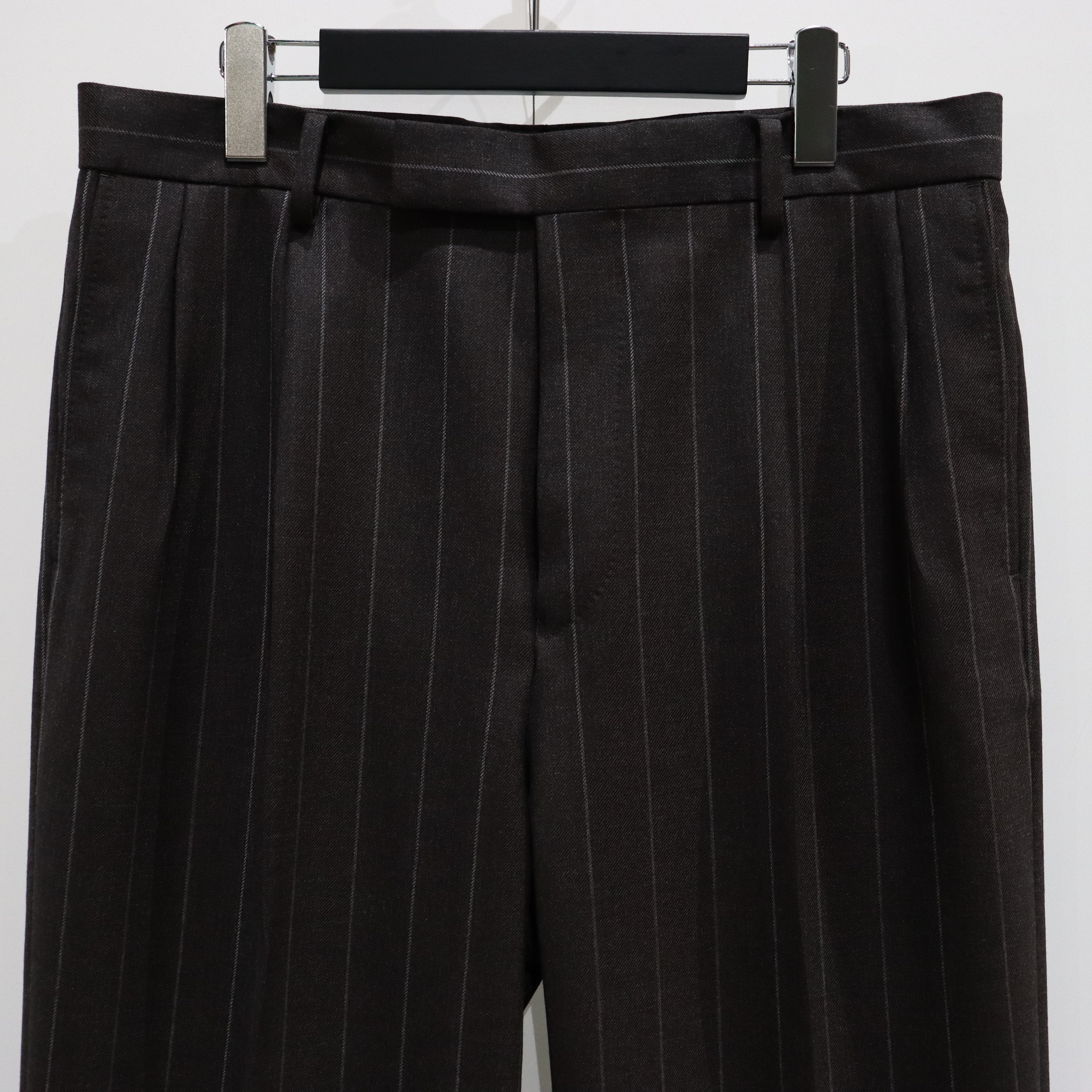 DOUBLE PLEATED TROUSERS #CHARCOAL [23FW-WMP-TR21]