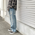 BORO BAGGIE DENIM PANTS #INDIGO [24SS-FS-04 / FS1403]