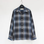 OMBRE CHECK OPEN COLLAR SHIRT L/S -TYPE 2- #NAVY [23FW-WMS-OC02]