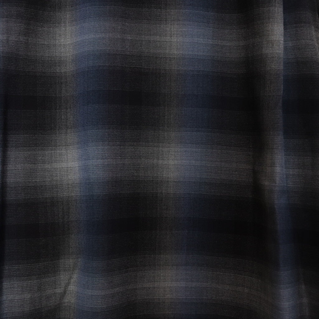 OMBRE CHECK OPEN COLLAR SHIRT L/S -TYPE 2- #NAVY [23FW-WMS-OC02]