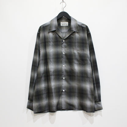 OMBRE CHECK OPEN COLLAR SHIRT L/S -TYPE 3- #YELLOW [23FW-WMS-OC03]