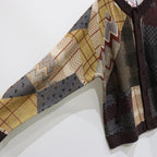 瘋狂圖案針織開襟衫#棕色 [SC2320-KN09]