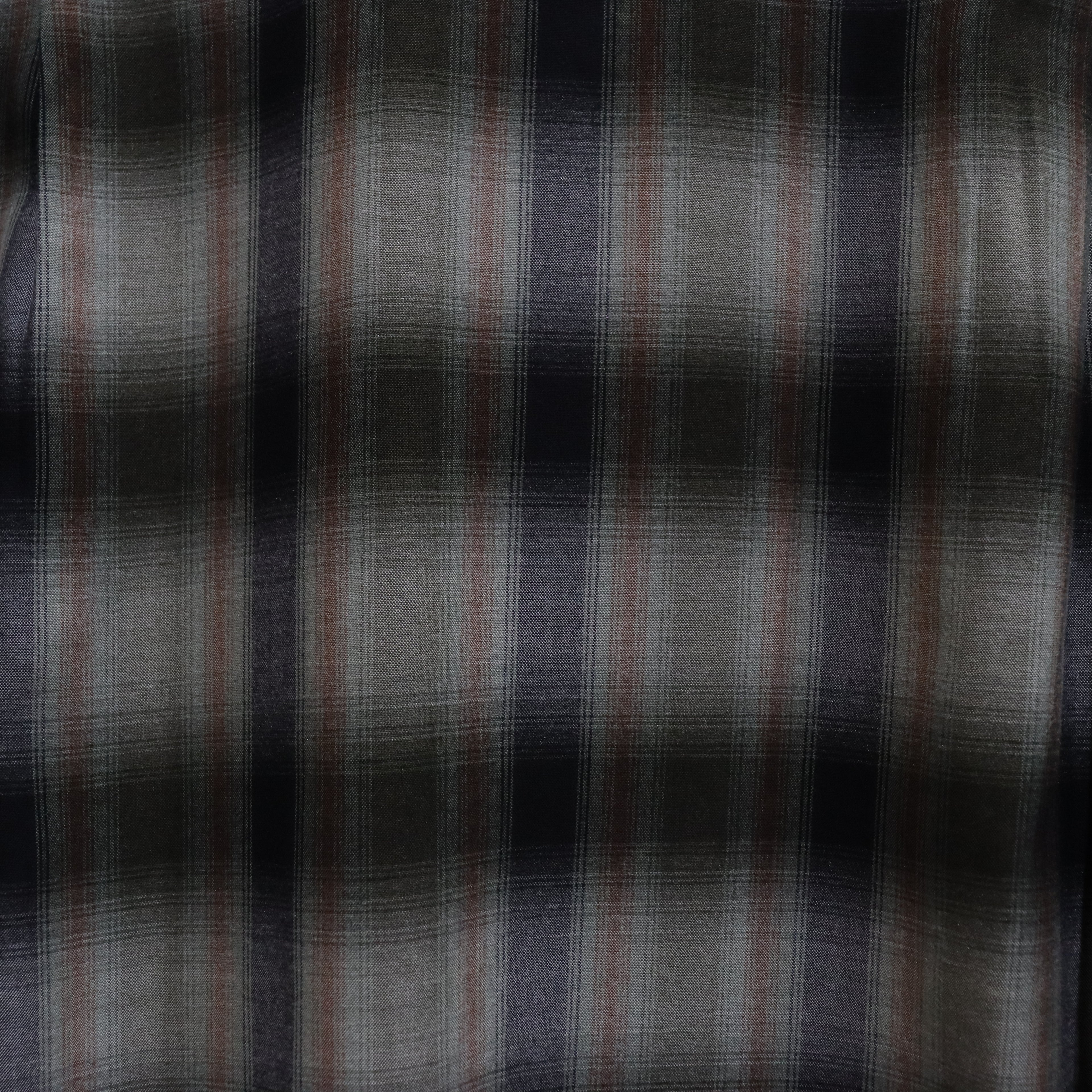 OMBRE CHECK OPEN COLLAR SHIRT L/S -TYPE 4- #GREEN [23FW-WMS-OC04]