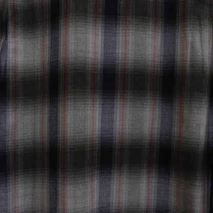 OMBRE CHECK OPEN COLLAR SHIRT L/S -TYPE 4- #GREEN [23FW-WMS-OC04]