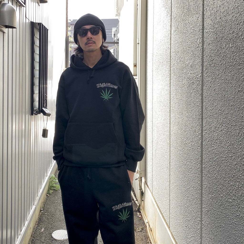 HIGHTIMES | HEAVY WEIGHT PULLOVER HOODED SWEAT SHIRT -TYPE 2- #BLACK [HIGHTIMES-WM-SS13]