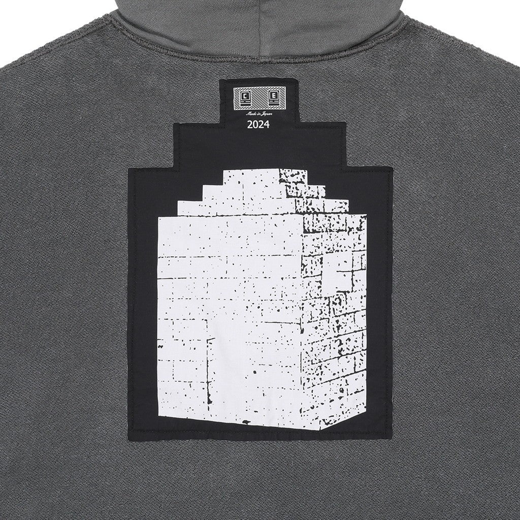 CAV EMPT EMBROIDERY ZIP HOODY #CHARCOAL [CES25CS05] - cocorozashi