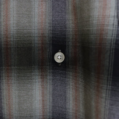 OMBRE CHECK OPEN COLLAR SHIRT L/S -TYPE 4- #GREEN [23FW-WMS-OC04]