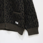LEOPARD HEAVY MOHAIR CARDIGAN #KHAKI [23FW-WMK-KN15]