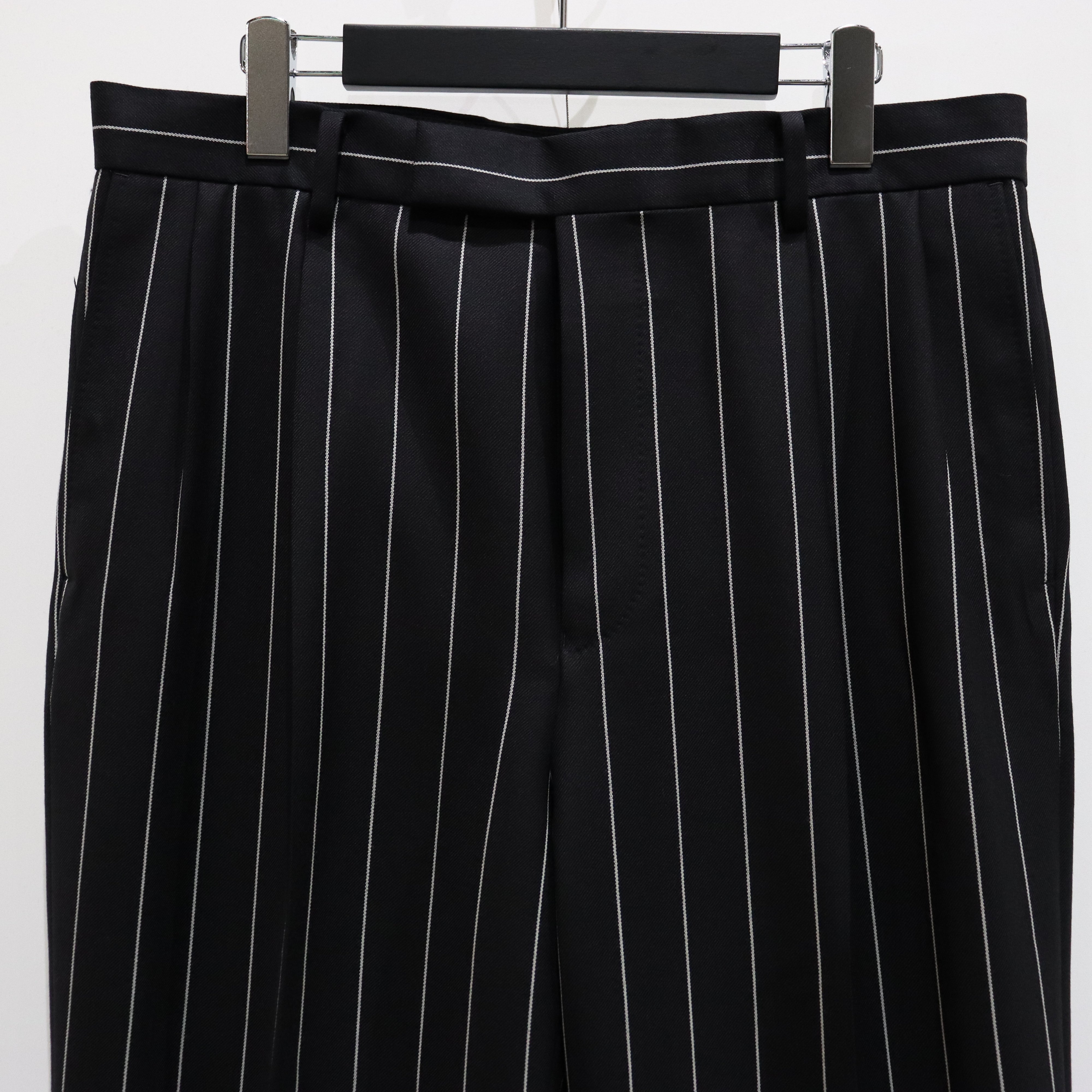 パンツ WACKO MARIA/DORMEUIL [23FW-WMP-TR21] DOUBLE PLEATED TROUSERS #BLACK [23FW-WMP-TR21] - cocorozashi 三重