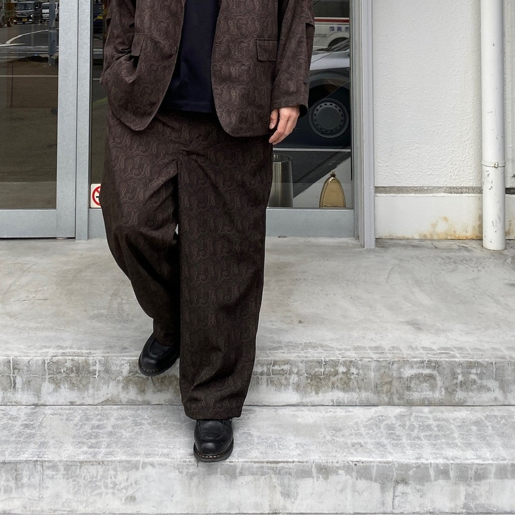 TECH EASY 佩斯利圖案長褲 #棕色 [BP-53024]