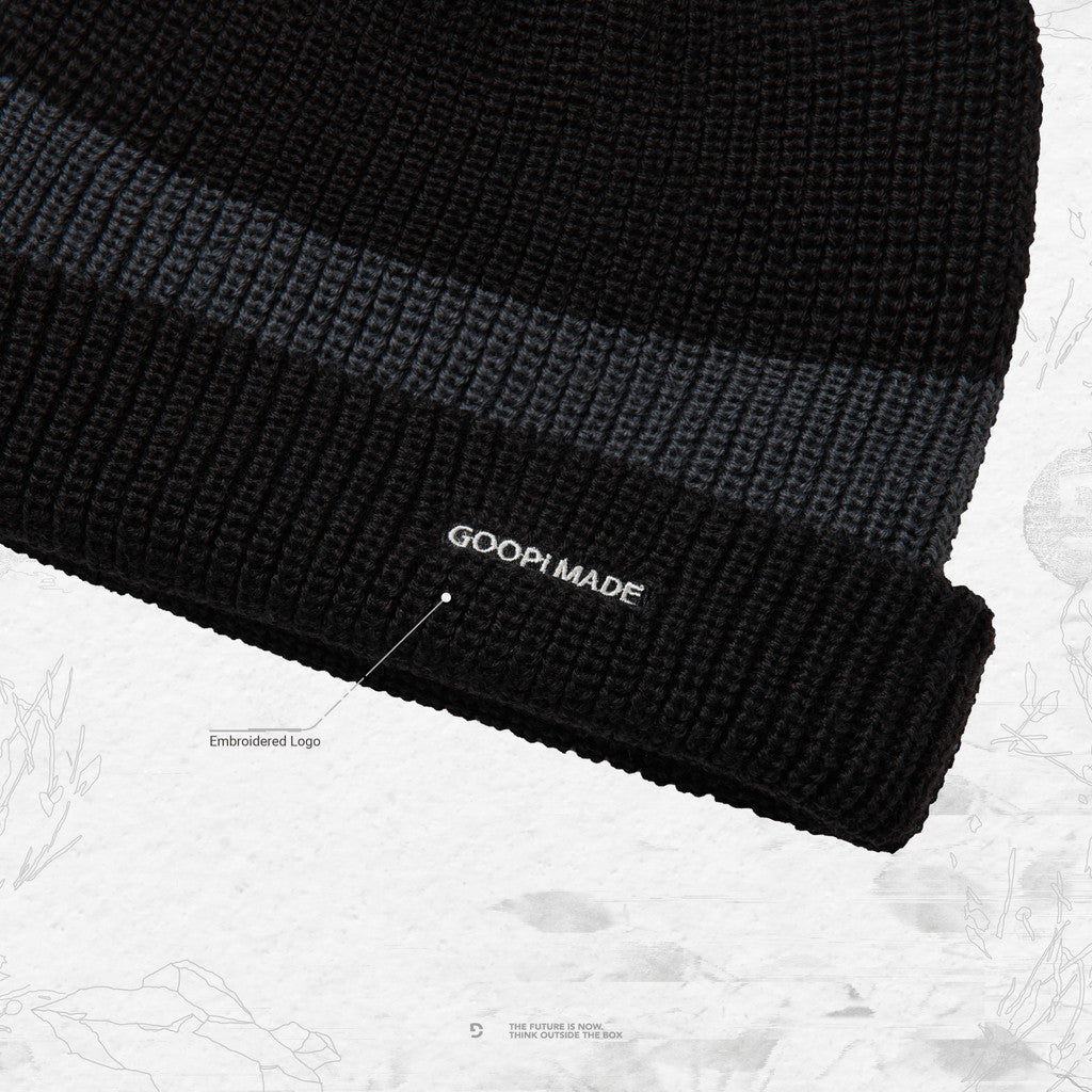 “MB-7”SOFTBOX 拼布毛線帽 #黑色 [GOOPI-23AW-NOV-04]